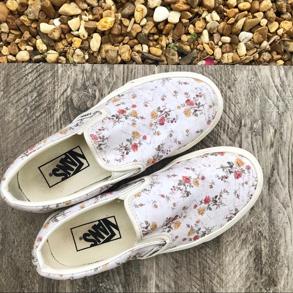 vans white floral